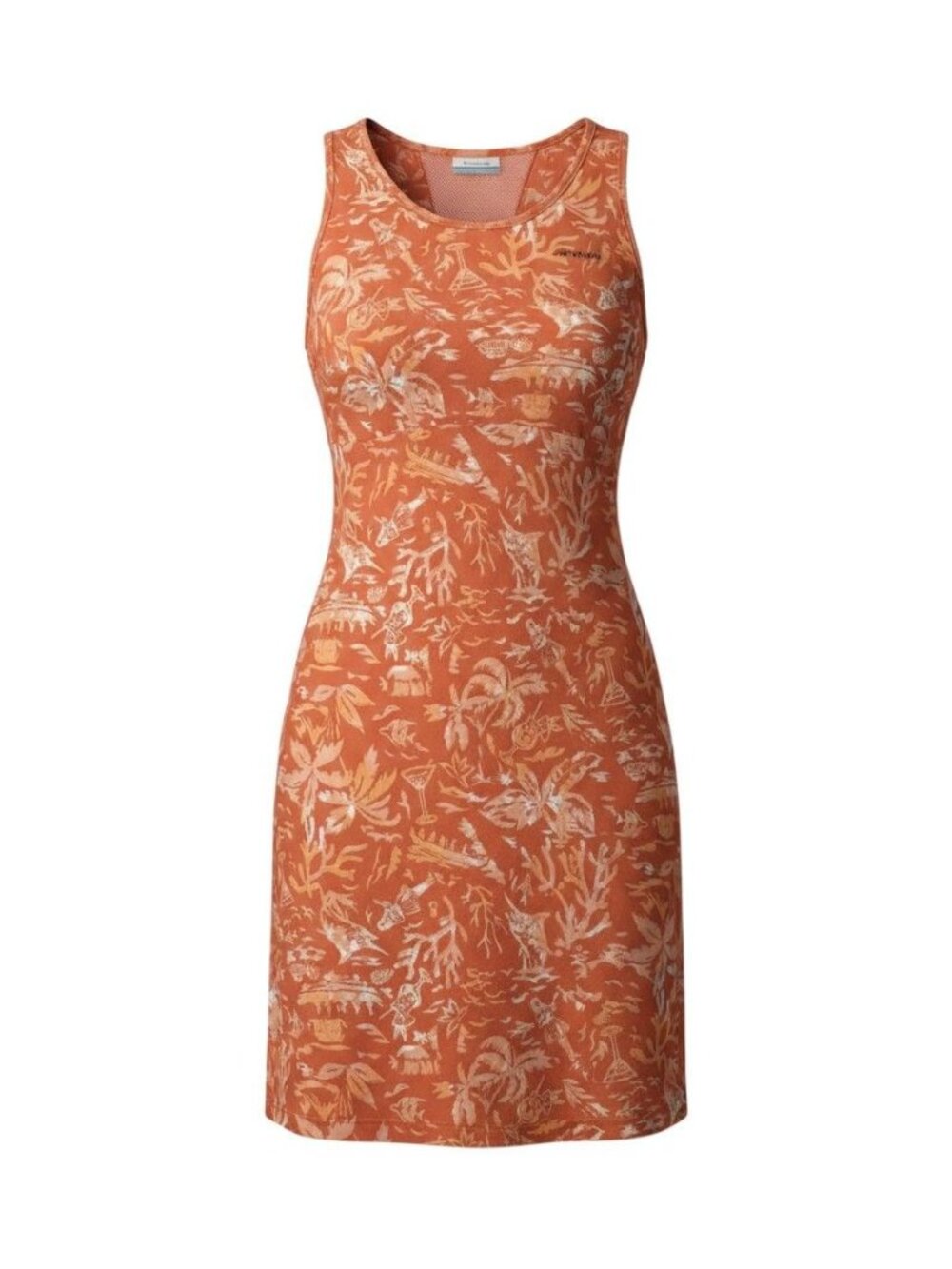 Columbia PFG Women's Coral Tropical Print Sleeveless Dress XL